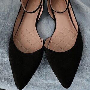 Dream Pairs D'Orsay pointed ballet flats with ankle strap, women's 11, black